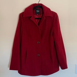 Deep Red London Fog Peacoat ❤️